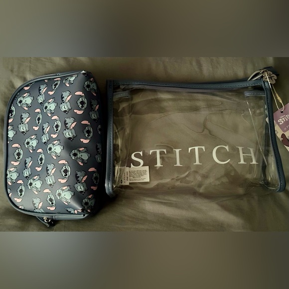 Other - Stitch Blue and Clear 2-Piece Travel Bag Set
